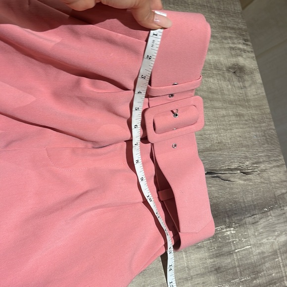 Zara pink High Waisted PANTS WITH FABRIC-COVERED BELT - Picture 12 of 15
